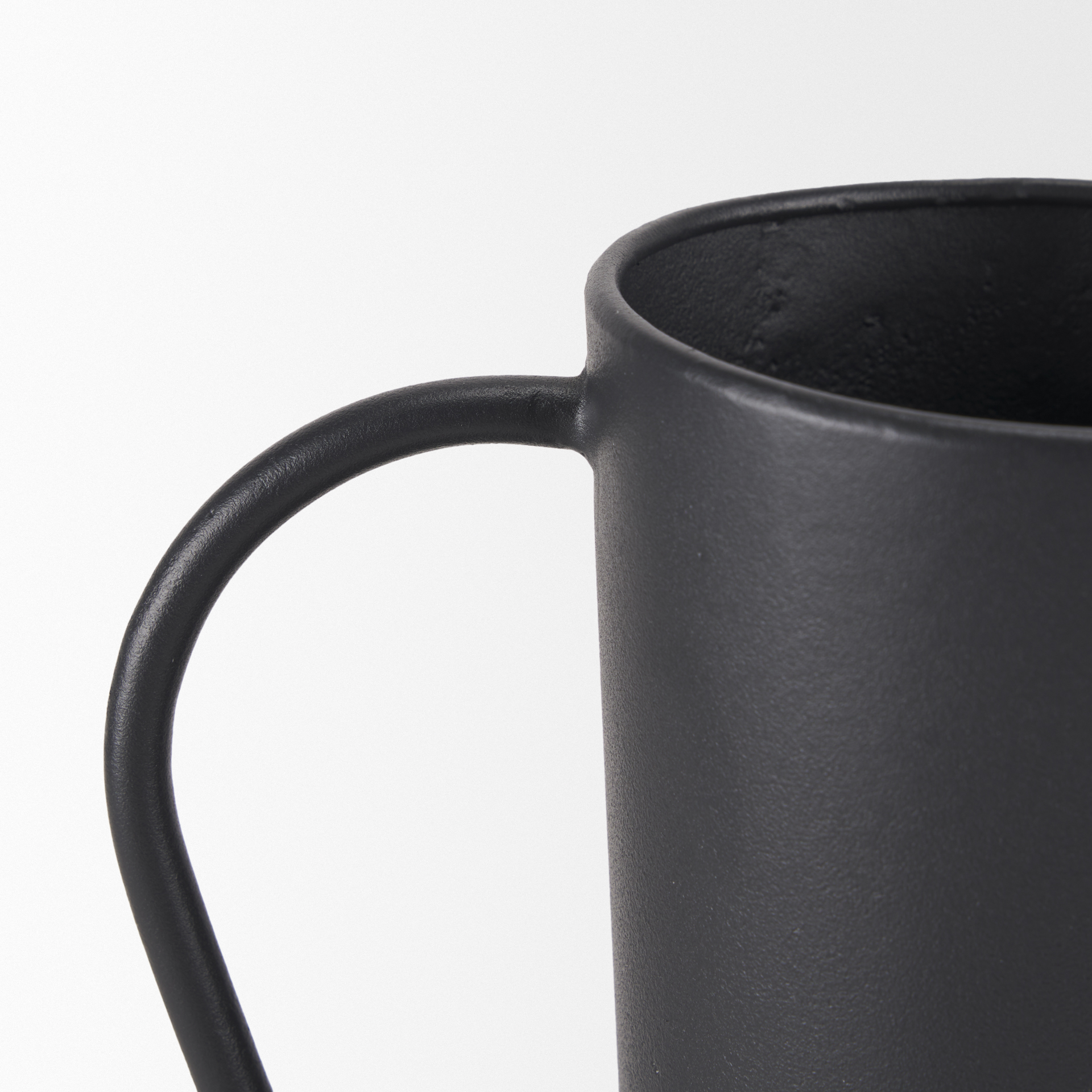 Tasya Large Matte Black w/ Handles Metal Vase 8 Tasya Large Matte Black w/ Handles Metal Vase - Image 8