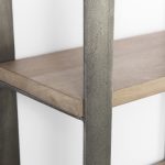 Taunton 80L x 10.5W x 90H Medium Brown Wood W/ Antique Nickel Metal Frame 6 Tier Shelving Unit