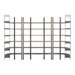 Taunton I 80L x 10.5W x 90H Brown Wood and Black Iron Six Shelving Unit