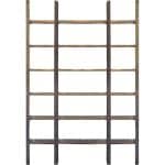 Taunton I 80L x 10.5W x 90H Brown Wood and Black Iron Six Shelving Unit
