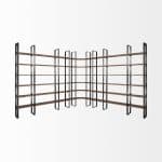 Taunton II 80L x 10.5W x 90H Dark Brown Wood And Black Iron Six Shelving Unit