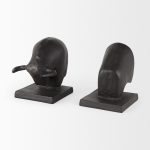 Tauro III (Set of 2) 10L x 5W Black Cast Aluminum Raging Bull Bookends