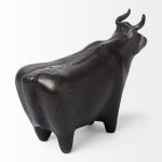 Taurus II 9L x 4W Black Cast Aluminum Bull Decorative Object