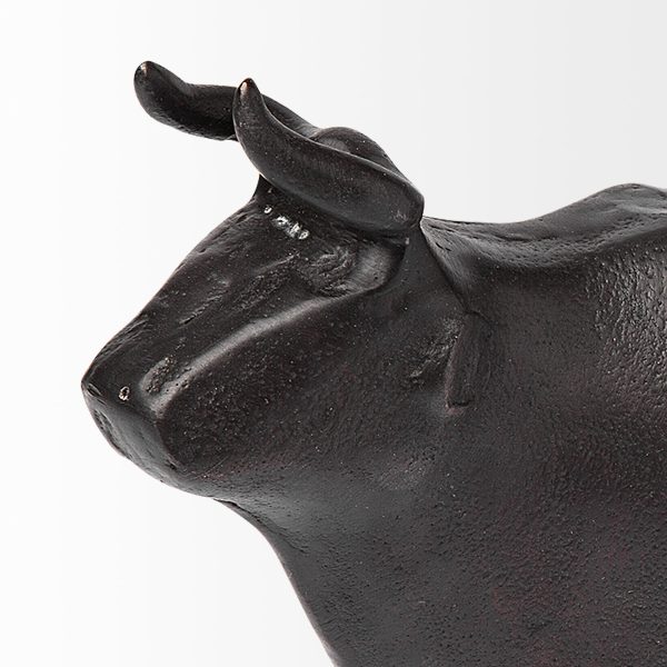 Taurus II 9L x 4W Black Cast Aluminum Bull Decorative Object 7
