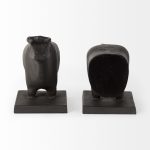 Taurus III (Set of 2) 9L x 4W Black Cast Aluminum Bull Bookends