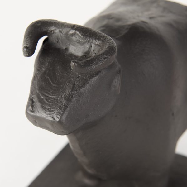 Taurus III Set of 2 9L x 4W Black Cast Aluminum Bull Bookends 6