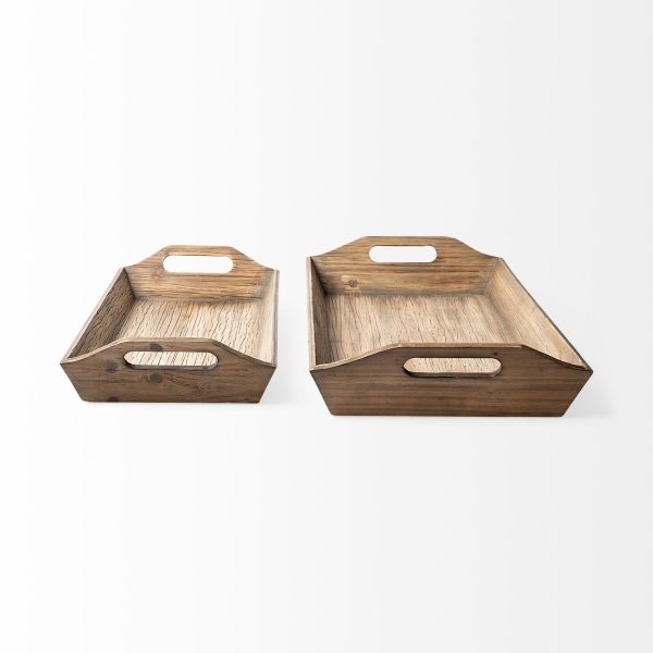Tawny Set of 2 Natural Wooden Trays 6