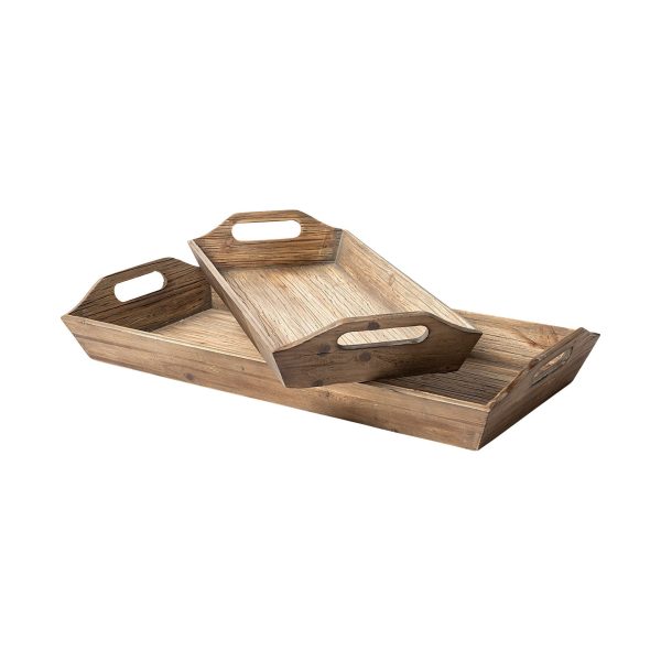 Tawny Set of 2 Natural Wooden Trays