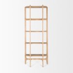 Taylin Light Brown Solid Wood Open Bookshelf