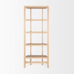 Taylin Light Brown Solid Wood Open Bookshelf