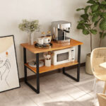 Teak Wood 2-Tier End Table with Open Shelves 13 Teak Wood 2-Tier End Table with Open Shelves