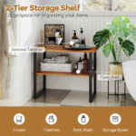 Teak Wood 2-Tier End Table with Open Shelves 14 Teak Wood 2-Tier End Table with Open Shelves