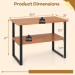 Teak Wood 2-Tier End Table with Open Shelves 11 Teak Wood 2-Tier End Table with Open Shelves