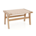 Teak Wood Ottoman with Braided Rope for Living Room 10 Teak Wood Ottoman with Braided Rope for Living Room