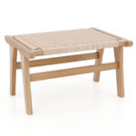 Teak Wood Ottoman with Braided Rope for Living Room 11 Teak Wood Ottoman with Braided Rope for Living Room