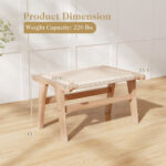 Teak Wood Ottoman with Braided Rope for Living Room 12 Teak Wood Ottoman with Braided Rope for Living Room