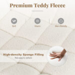 Armless White Teddy Fleece Office Chair with Adjustable Height