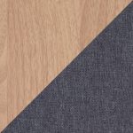 Telephone Contemporary Natural Wood and Grey Fabric Bench 18 Telephone Contemporary Natural Wood and Grey Fabric Bench