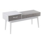 Telephone White Wood Contemporary Bench with Drawer 11 Telephone White Wood Contemporary Bench with Drawer