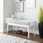 Telephone White Wood Contemporary Bench with Drawer 10 Telephone White Wood Contemporary Bench with Drawer