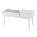 Telephone White Wood Contemporary Bench with Drawer 13 Telephone White Wood Contemporary Bench with Drawer