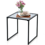 Tempered Glass End Table with Metal Frame for Small Spaces 11 Tempered Glass End Table with Metal Frame for Small Spaces