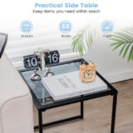 Tempered Glass End Table with Metal Frame for Small Spaces 14 Tempered Glass End Table with Metal Frame for Small Spaces
