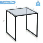 Tempered Glass End Table with Metal Frame for Small Spaces 12 Tempered Glass End Table with Metal Frame for Small Spaces