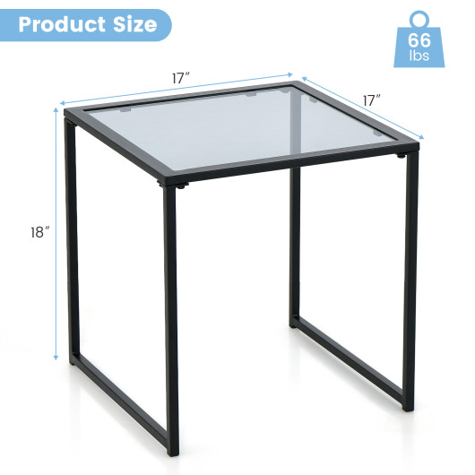 Tempered Glass End Table with Metal Frame for Small Spaces - Image 5
