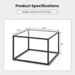 Modern Glass Coffee Table with Metal Frame for Compact Spaces