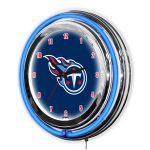 Tennessee Titans 14 Inch Neon Chrome Clock NFL Licensed