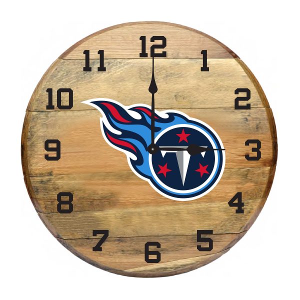 Tennessee Titans Authentic Oak Whiskey Barrel Clock Kentucky Made 2