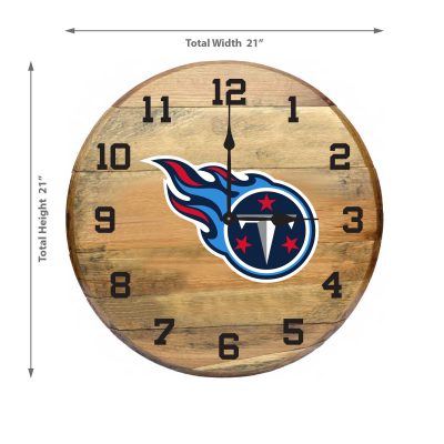 Tennessee Titans Authentic Oak Whiskey Barrel Clock Kentucky Made