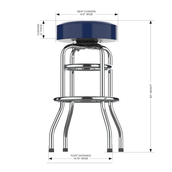 Tennessee Titans Chrome Logo American Crafted Bar Stool 3