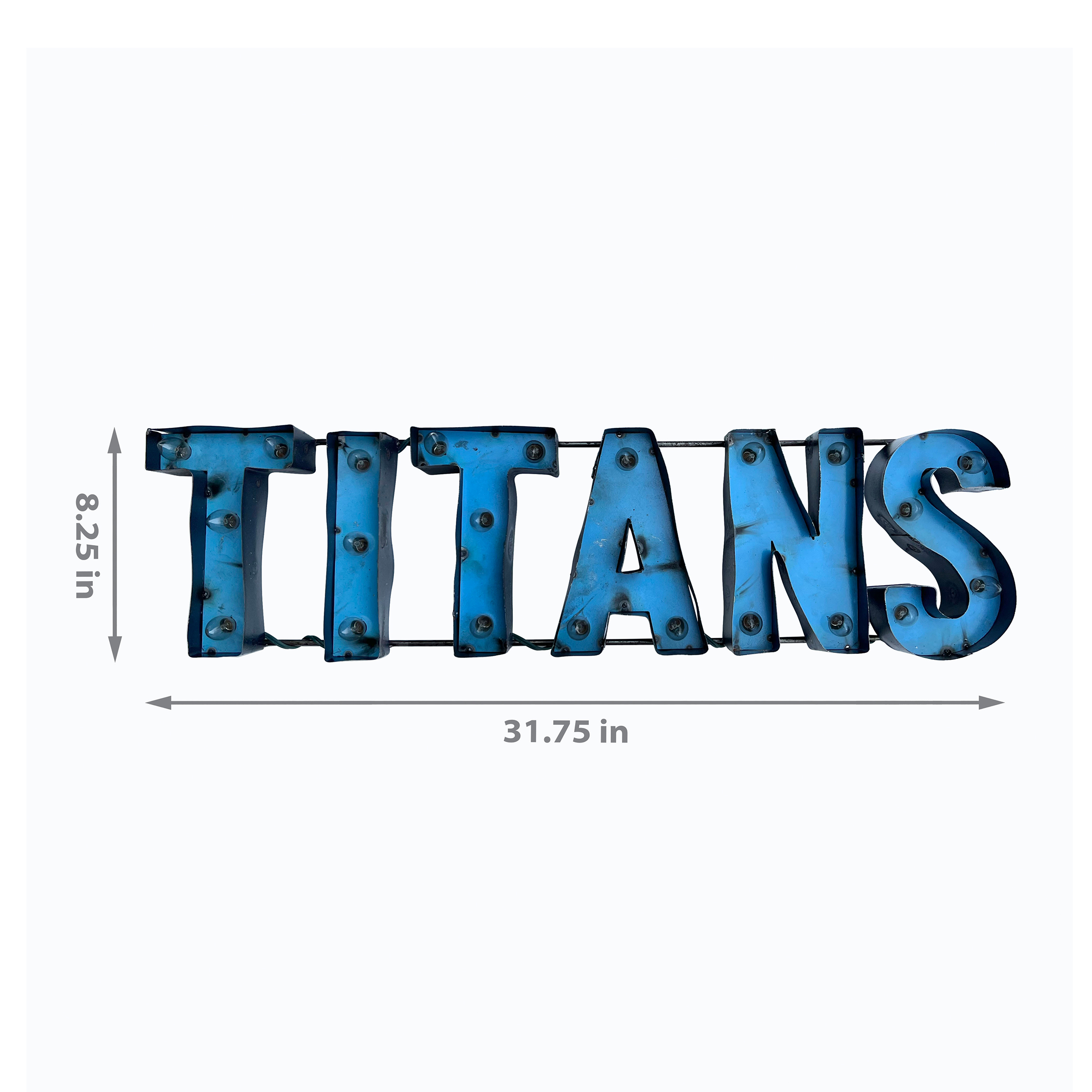 Tennessee Titans Lighted Recycled Metal Wordmark Logo NFL Sign 2 Tennessee Titans Lighted Recycled Metal Wordmark Logo NFL Sign - Image 2