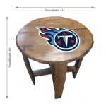Tennessee Titans NFL Oak Whiskey Barrel Side Table