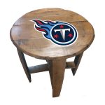 Tennessee Titans NFL Oak Whiskey Barrel Side Table