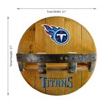 Tennessee Titans Oak Whiskey Barrel Bar Shelf