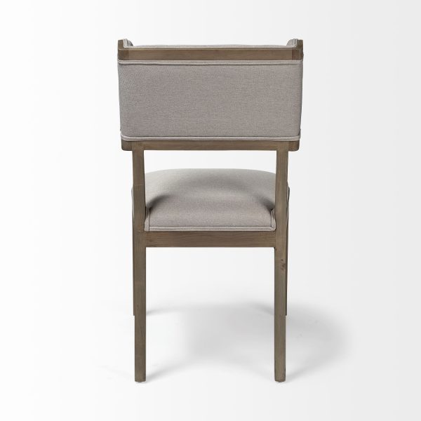 Tenton II Grey Fabric Seat Brown Wood Frame Dining Chair 3