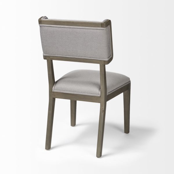 Tenton II Grey Fabric Seat Brown Wood Frame Dining Chair 4