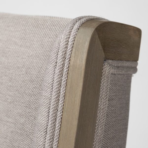 Tenton II Grey Fabric Seat Brown Wood Frame Dining Chair 6