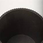 Terra 18L x 18W x 22H Dark Brown Wood Fluted Round Side Table