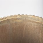 Terra 18L x 18W x 22H Light Brown Wood Fluted Round Side Table