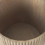 Terra 18L x 18W x 22H Light Brown Wood Fluted Round Side Table