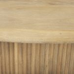 Terra 48L x 28W x 15H Light Brown Wood Oval Fluted Coffee Table