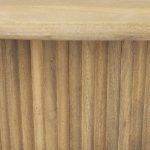Terra 48L x 28W x 15H Light Brown Wood Oval Fluted Coffee Table