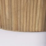 Terra 48L x 28W x 15H Light Brown Wood Oval Fluted Coffee Table