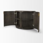 Terra Fluted Dark Brown 2-Door Accent Cabinet