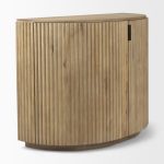 Terra Fluted Light Brown Wood 2-Door Accent Cabinet