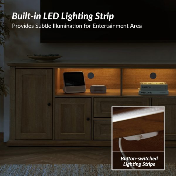 Tessa Seadrift TV Stand with LED Lighting and Charging Station 3
